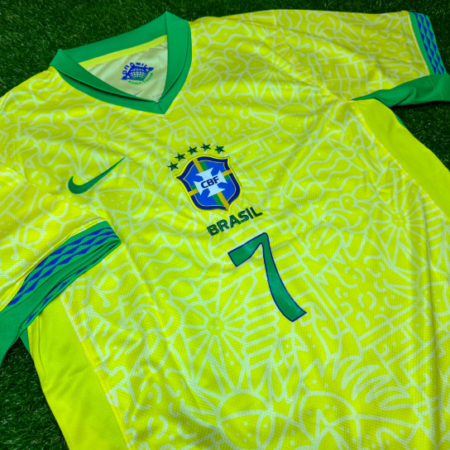 Shirt Brazil National Team 2024 Vini Jr #7 Home Mens Soccer Football