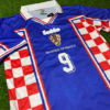 Shirt Croatia 1998 Away šuker #9 Retro Men's Soccer Football - Image 4