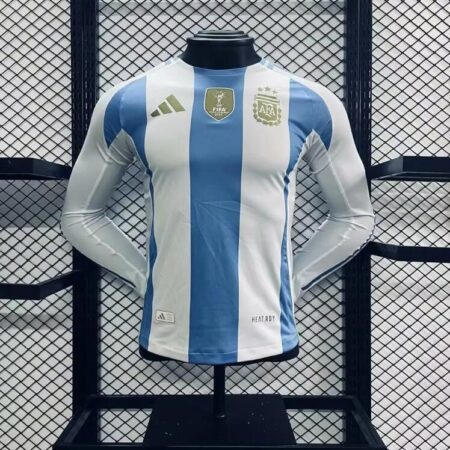 Shirt Argentina 24-25 Home Player Version Long Sleeve Men's Soccer Football