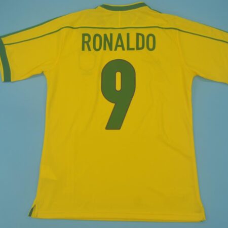 Shirt Brazil National Team 1998 Home Ronaldo #9 Men's Soccer Football