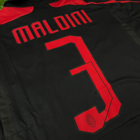 Shirt Ac Milan 2007/08 Away Maldini #3 Third Black Champions League Men's Retro