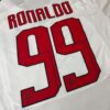 Shirt Ac Milan 2007/08 Away Ronaldo #99 White With UCL Men’s Retro Soccer Football - Image 10