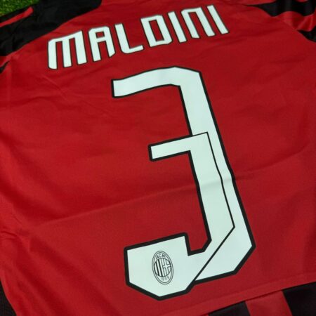 Shirt Ac Milan 2007/08 Home Maldini #3 With UCL Men's Retro Soccer Football