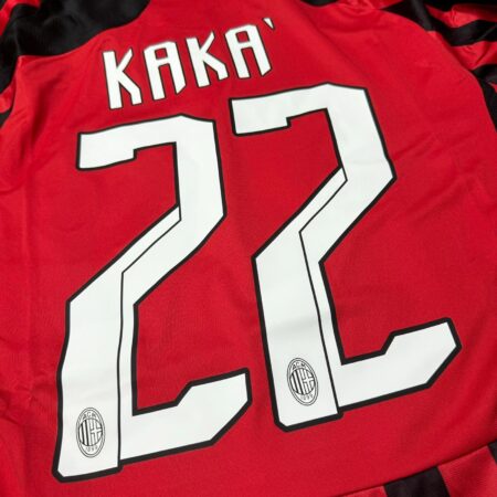 Shirt Ac Milan 2007/08 Home KAKA #22 With UCL Men's Retro Soccer Football