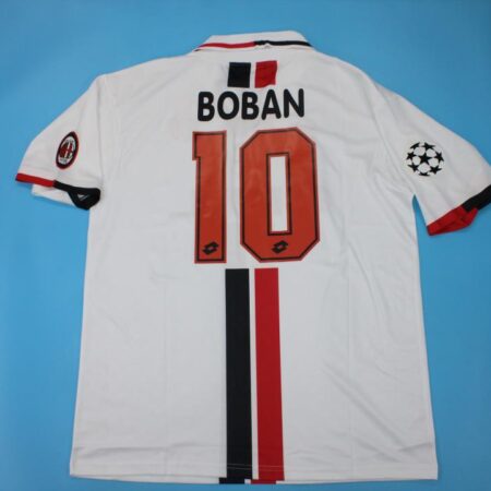 Shirt Ac Milan 96/97 Away BOBAN #10 White UCL Champions League Retro