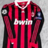 Shirt Ac Milan 2009-10 Home RONALDINHO #80 Champions League Men's Long Sleeve - Image 2