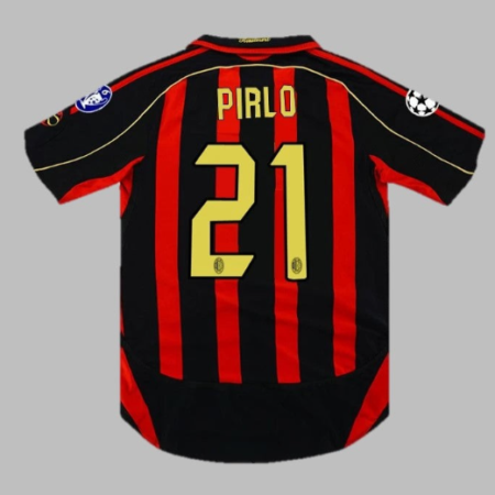 Shirt Ac Milan 06-07 Home Pirlo #21 Champions League Retro Men's Football