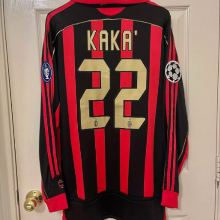 Shirt Ac Milan 2006-07 Away KAKA #22 Champions League Long Sleeve Classic Shirts Retro