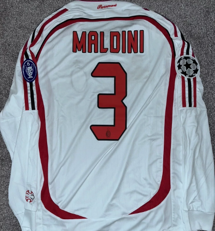 shirt Ac Milan 2006-2007 MALDINI #3 Away Champions League Final long sleeves