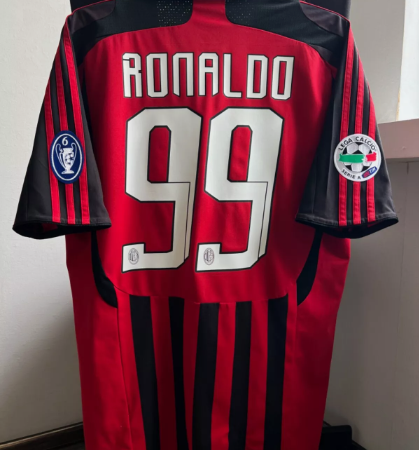 Shirt Ac Milan 2007/08 Home Ronaldo #99 Men’s Retro Soccer Football