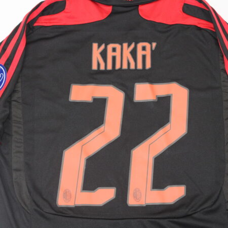 Shirt Ac Milan 2007/08 Away KAKA #22 Third Black Champions League Men's Retro