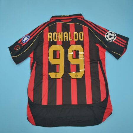 Shirt Ac Milan 06-07 Home RONALDO #99 Champions League Men's Retro Soccer Football