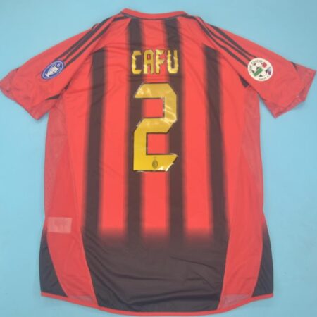 Shirt Ac Milan 2004/05 Home CAFU #2 With Patch Men's Retro Soccer Football