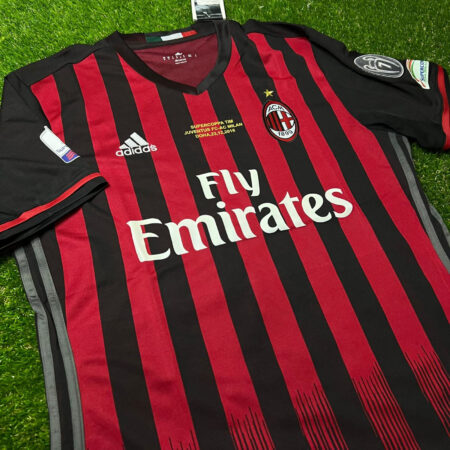 Shirt Ac Milan 2016-17 Home Italian Super Cup Final Men's Retro Football