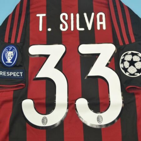 Shirt Ac Milan 09-10 Home T. Silva #33 Champions League Men’s Retro