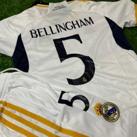 Shirt Real Madrid 23-24 Home Bellingham #5 Kids Final London Champions League