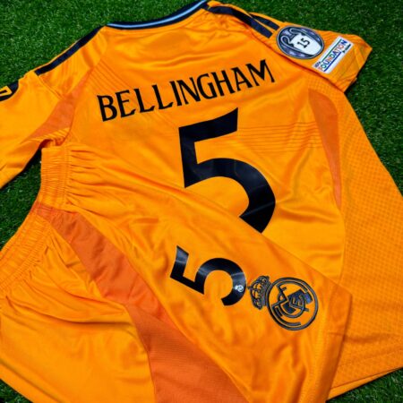 Shirt Real Madrid 24-25 Kids Away Bellingham #5 Champions League