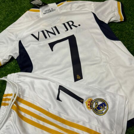 Shirt Real Madrid 23-24 Home Vini JR #7 Kids Final London Champions League