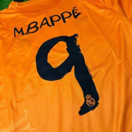 Shirt Real Madrid 2024/25 Y-3 Orange Mbappe #9 Men's