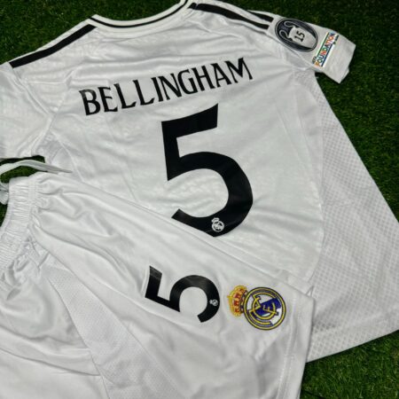 Shirt Real Madrid 24-25 Home Kids Bellingham #5 Champions League Football