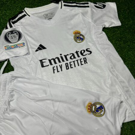 Shirt Real Madrid 24-25 Home Kids Kit Champions League Football