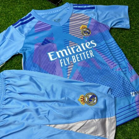 Shirt Real Madrid 2024-25 Goalkeeper Kids Kit Blue Football