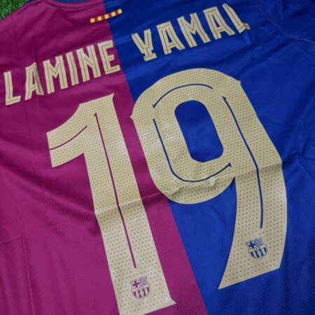 Shirt Fc Barcelona 24-25 Home Lamine Yamal #19 Champions League Men's