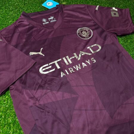 Shirt Manchester City 24-25 Third Away Dark Red Men's Soccer Football