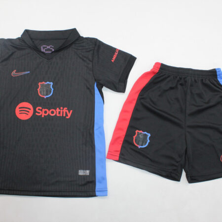 Shirt Fc Barcelona 2024-25 Away Black Kids Kit Football