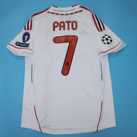 Shirt Ac Milan 2011-12 Away PATO #7 White Champions League UCL Retro