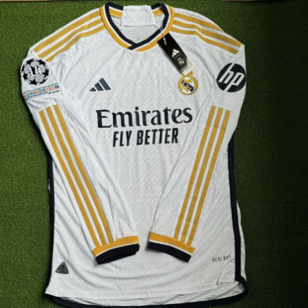 Shirt Real Madrid 23-24 Home Champions League Long Sleeve Men's