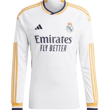 Shirt Real Madrid 23-24 Home Long Sleeve Men's Soccer Football