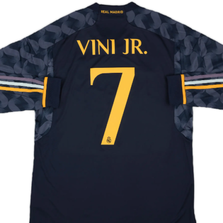 Shirt Real Madrid 2023/2024 Away Vini Jr. #7 Champions League Long Sleeve