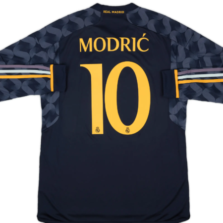 Shirt Real Madrid 2023-24 Away Modric #10 Champions League Long Sleeve