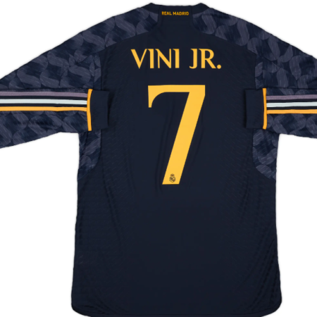 Shirt Real Madrid 2023-24 Away Vini Jr. #7 Champions League Long Sleeve