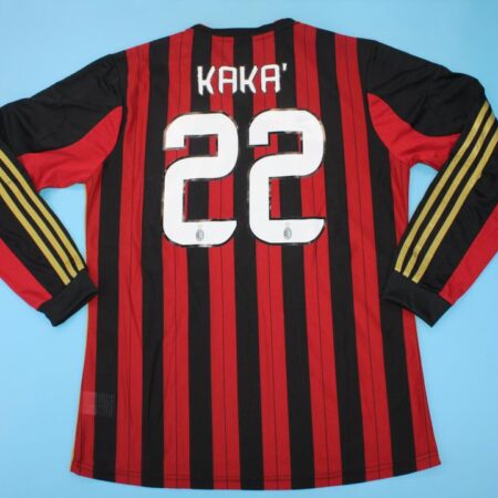 Shirt Ac Milan 2013-14 Home Kaká #22 Long-Sleeve Men's Retro Soccer Football