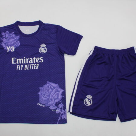 Shirt Real Madrid 24-25 Y-3 Kids Purple Kit Football