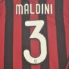 Shirt Ac Milan 09-10 Home Long Sleeve Maldini #3 Retired Version Men’s Retro - Image 6