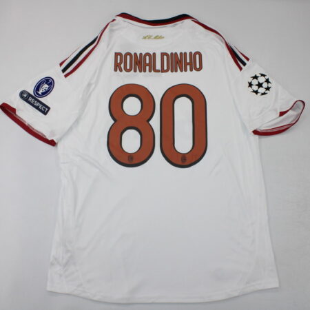 Shirt Ac Milan 09-10 Away Ronaldinho 80# Champions League White