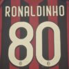 Shirt Ac Milan 2009-10 Home Ronaldinho 80# Maldini Retired Version Men’s Retro - Image 3