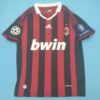 Shirt Ac Milan 09-10 Home T. Silva #33 Champions League Men’s Retro - Image 2