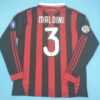 Shirt Ac Milan 09-10 Home Long Sleeve Maldini #3 Retired Version Men’s Retro - Image 5