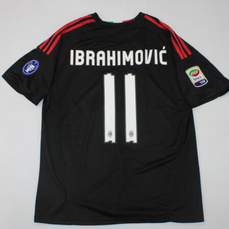 Shirt Ac Milan 10-2011 Ibrahimović #11 Away Black With patch Men’s Retro