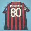 Shirt Ac Milan 2009-10 Home Ronaldinho 80# Maldini Retired Version Men’s Retro - Image 2