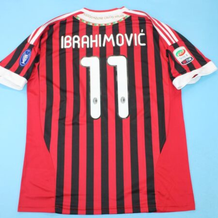 Shirt Ac Milan 2011-12 Home Ibrahimović #11 With league patch Retro