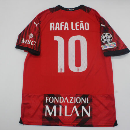 Shirt Ac Milan 23-24 Home Rafa Leão #10 Champions League Men’s Football