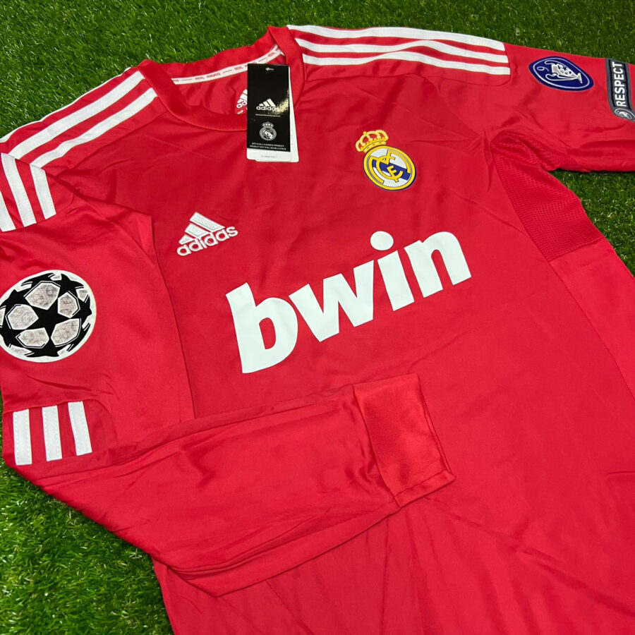 Shirt Real Madrid 2011-12 Third Long Sleeve Champions League Red Men's