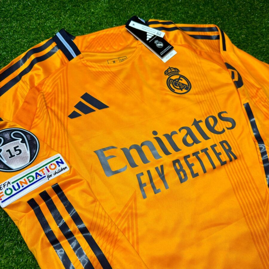 Shirt Real Madrid 24-25 Away Long Sleeve Champions League Orange