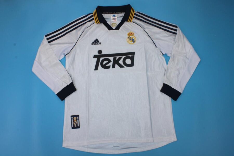 Shirt Real Madrid 98-00 Home White Long Sleeve Retro Men’s