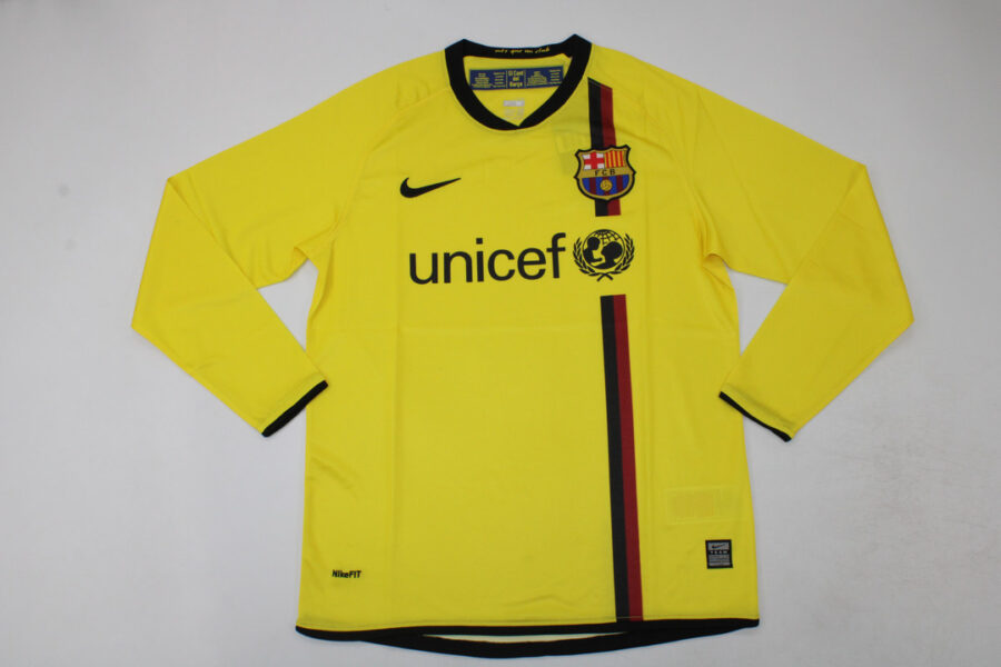 Shirt Fc Barcelona 08-09 Away Long Sleeve Yellow Retro